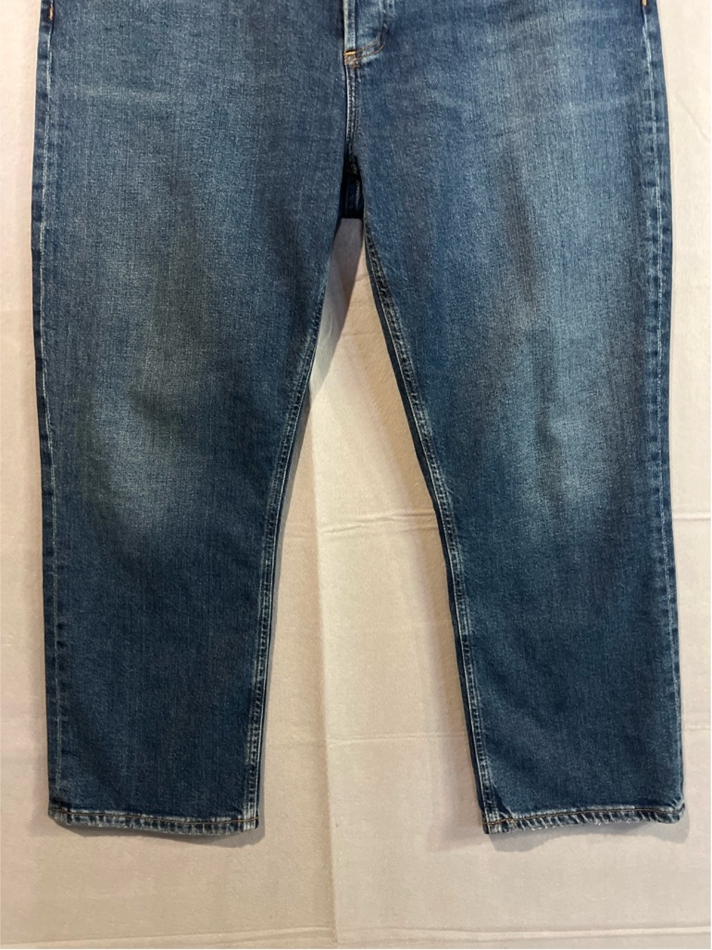 Agolde Riley Crop Jeans Women’s 33 Blue High Rise Straight Leg A056-1858 - Picture 5 of 13